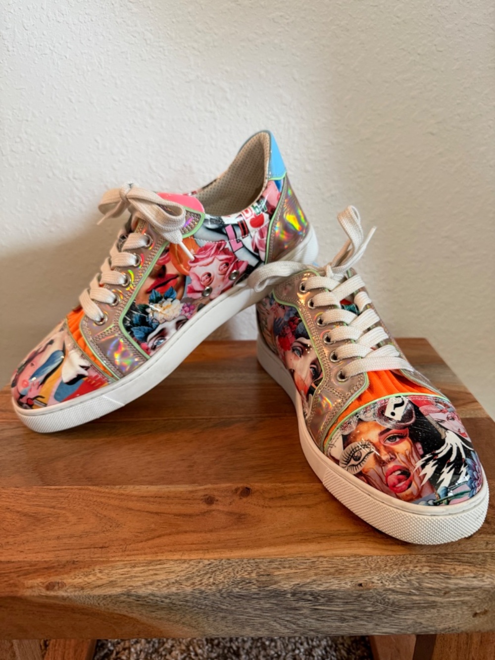 Christian Louboutin Viera Graphic Print Patent Red Sole Sneakers 38 - Picture 16 of 16